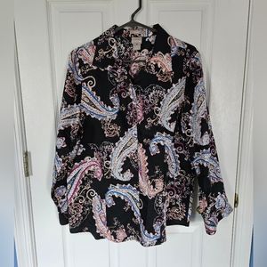 Chiccos SZ 2 No Iron Paisley Printed Pink Blue Purple Button Down
